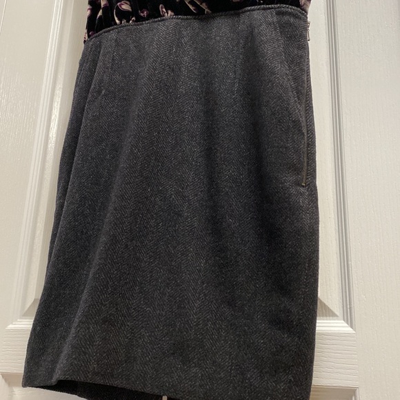 ♥️Rachel Roy Signature| Charcoal Velvet Herringbone Tweed Dress - sz 6 - Picture 5 of 10